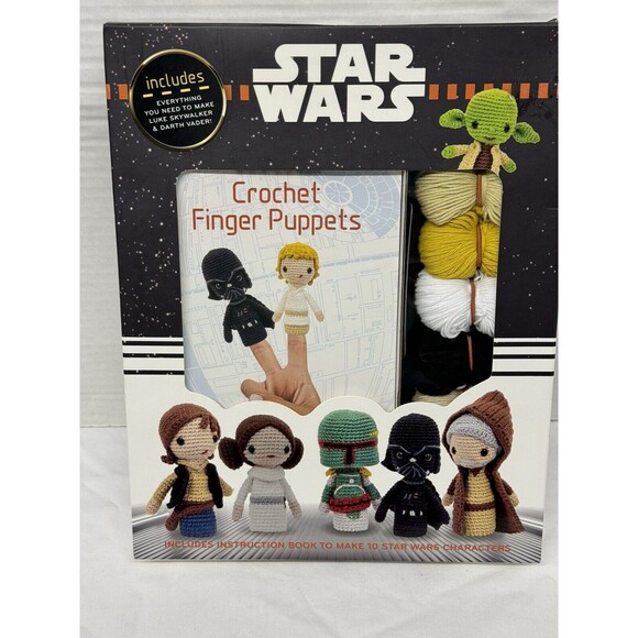 Star Wars Crochet Finger Puppets Complete Kit -Vader, Leia, Yoda,  Skywa… - Picture 1 of 8